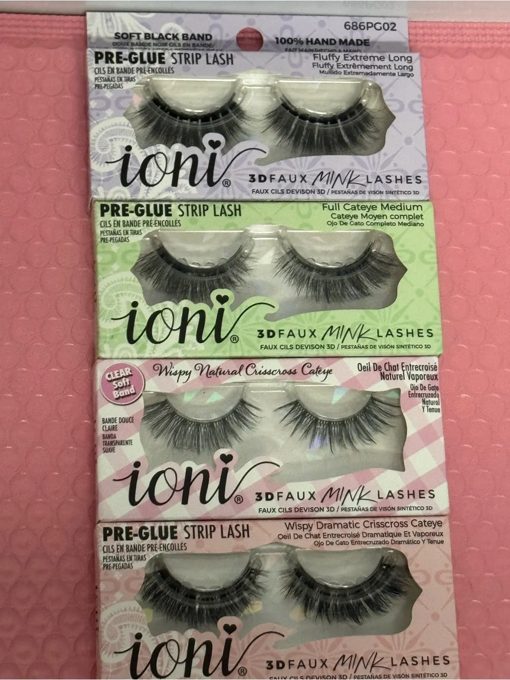Pre-Glue Strip Lashes - Black (3 Pairs)